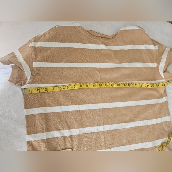 Everlane -Women's Oversized Striped Tan and White Dress M 100%Organic Cotton - Picture 4 of 7